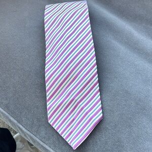 Charvet Lavender and White Striped Tie